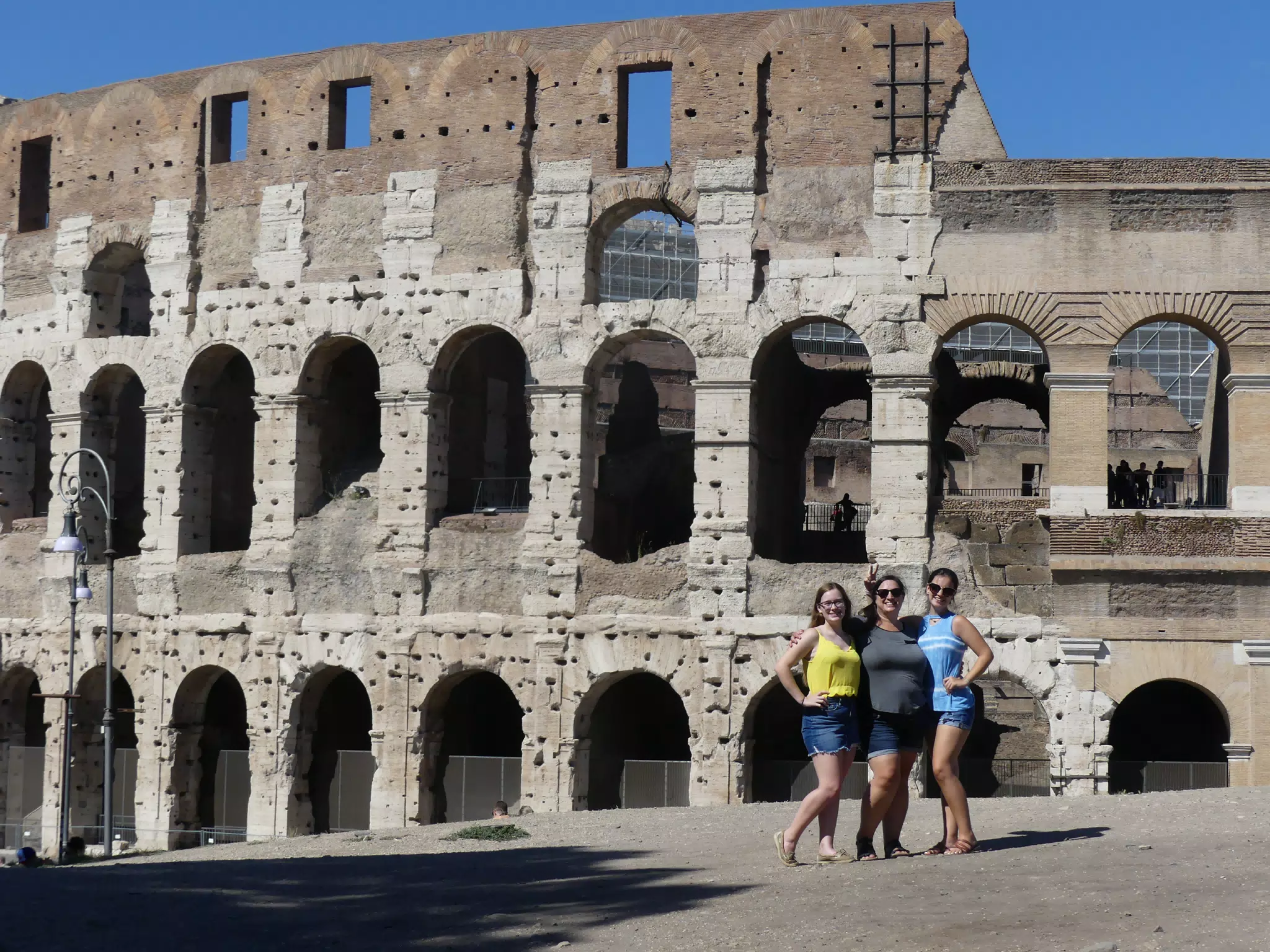 Madeline, Dominica & Emily at the Colosseum in Rome