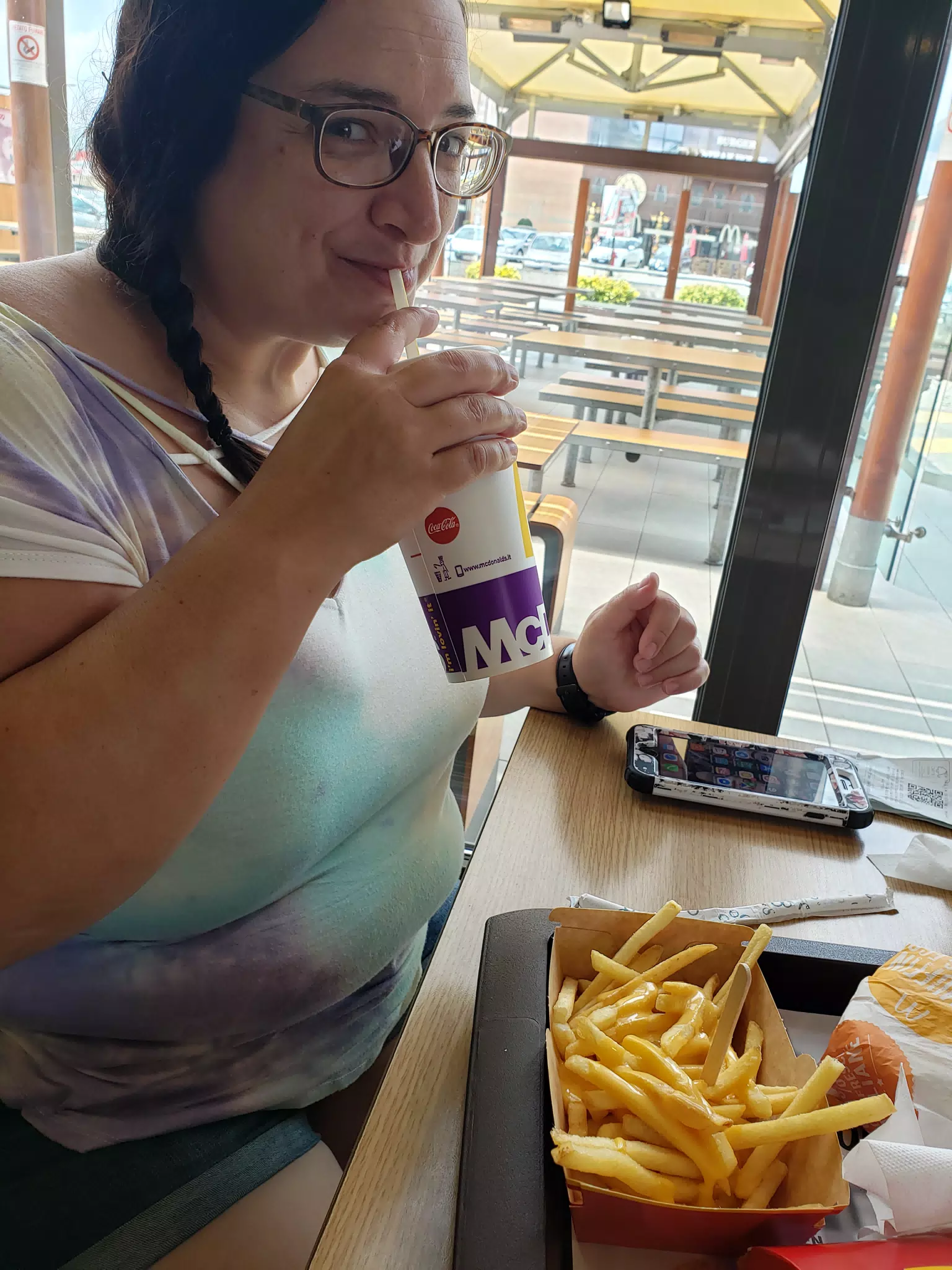 Dominica at McDonalds in Italy