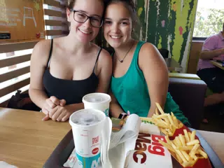 McDonald's for the Girls on the Road from Roma to Napoli