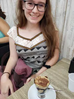 Madeline with Dessert in Italy