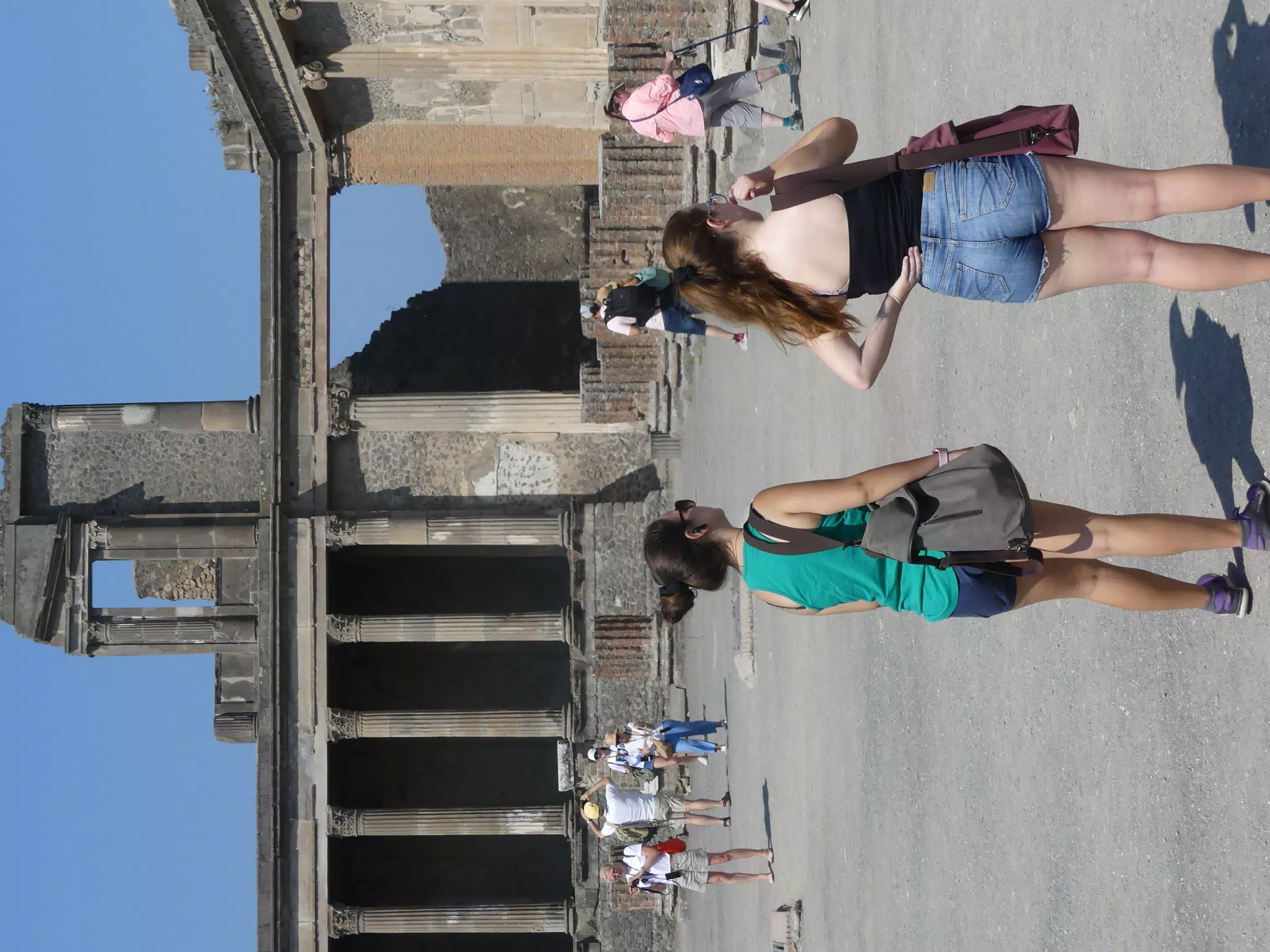 The Girls Exploring Pompeii