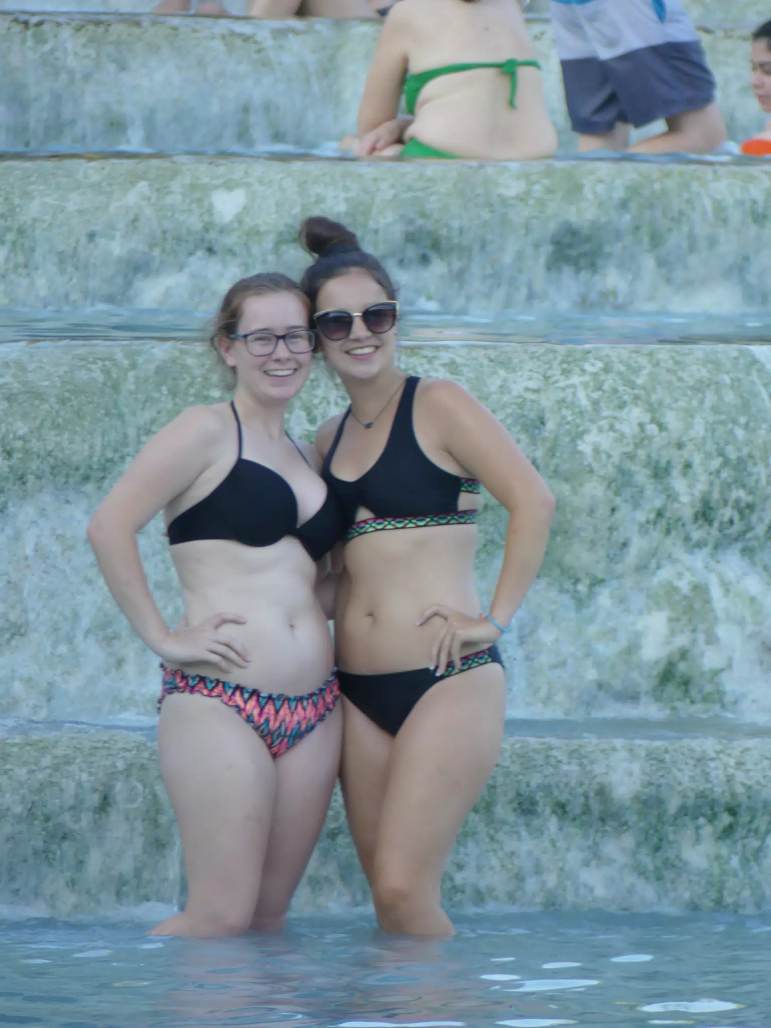 Sisters in the Pool at the Spa at Saturnia in Tuscany