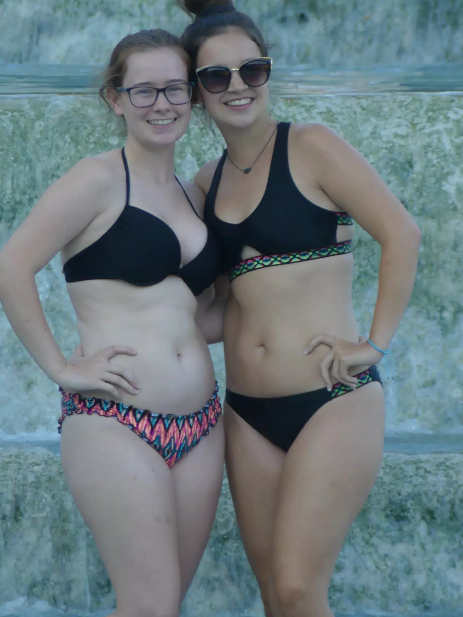 Madeline & Emily at the Waterfall at Saturnia