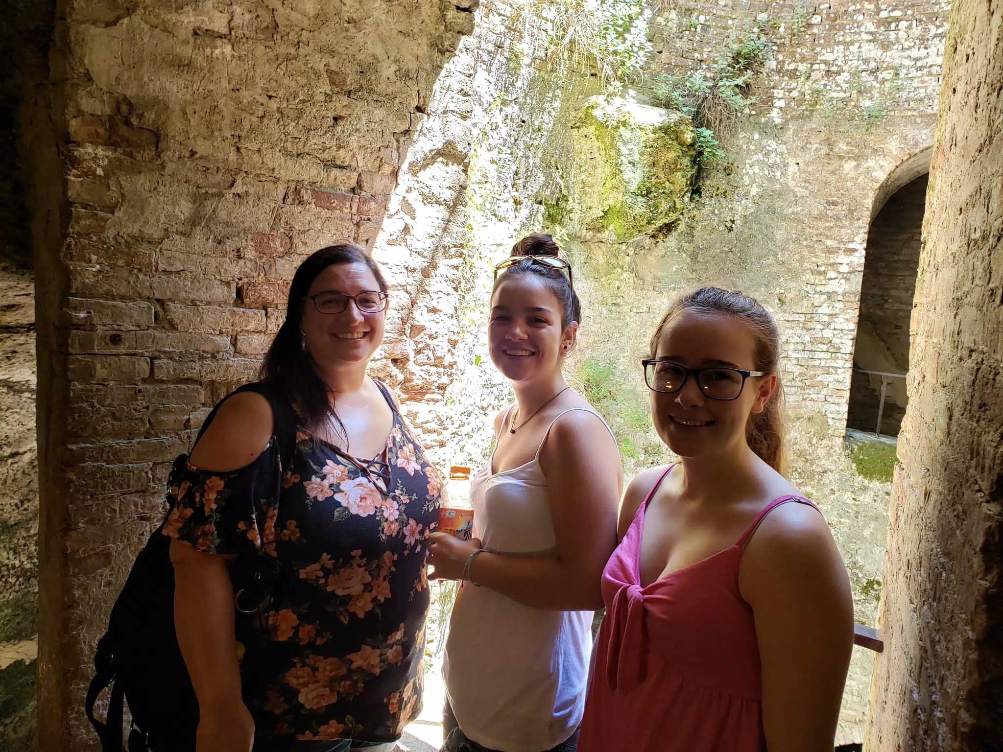 The Girls Posing in Well in Orvieto