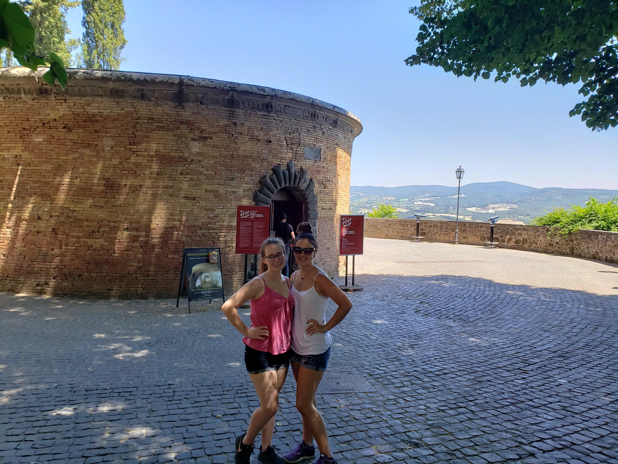 Madeline and Emily in Orvieto at St. Patrick's Well