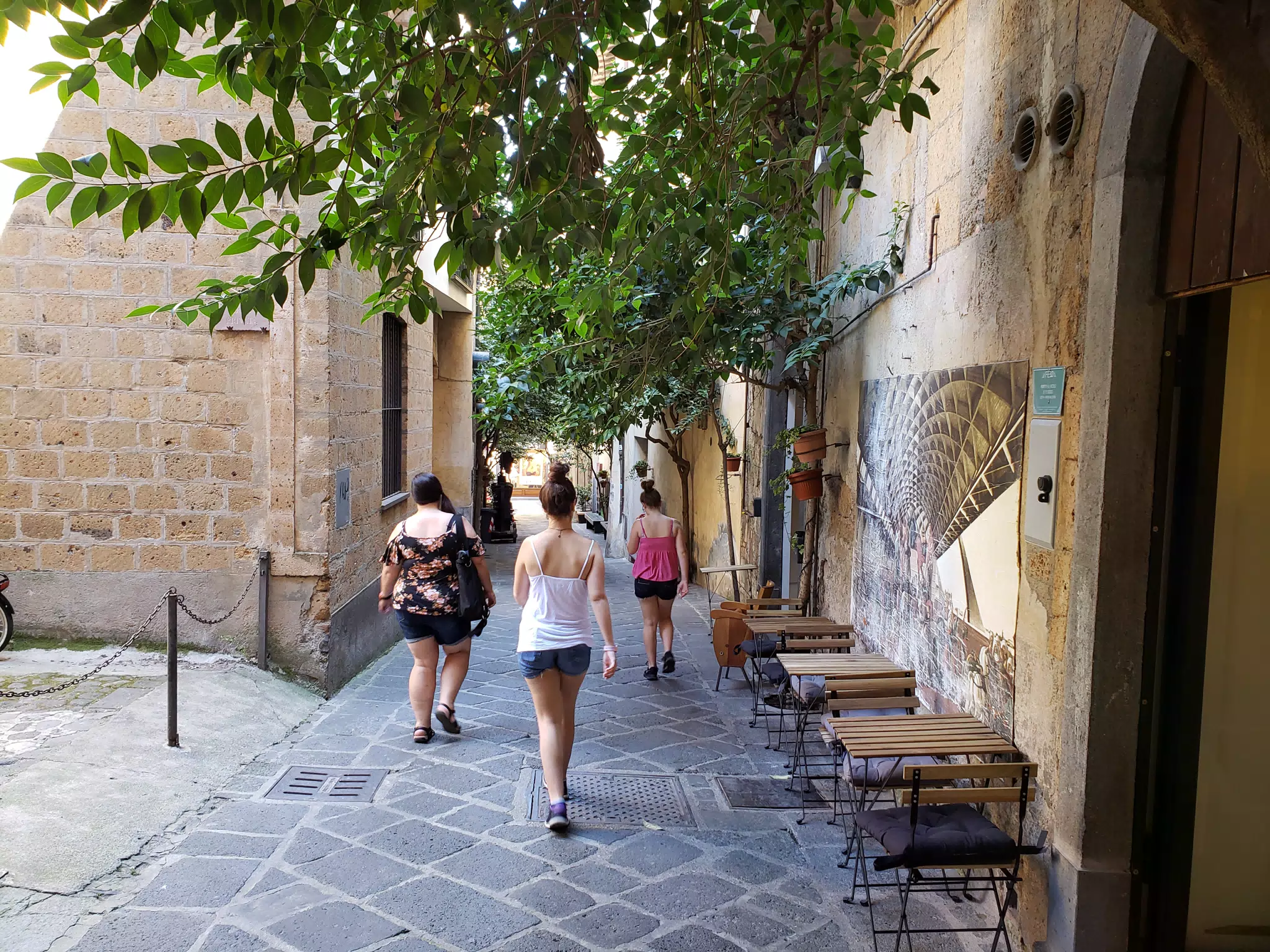 Girls Walking Through Orvieto, Italy