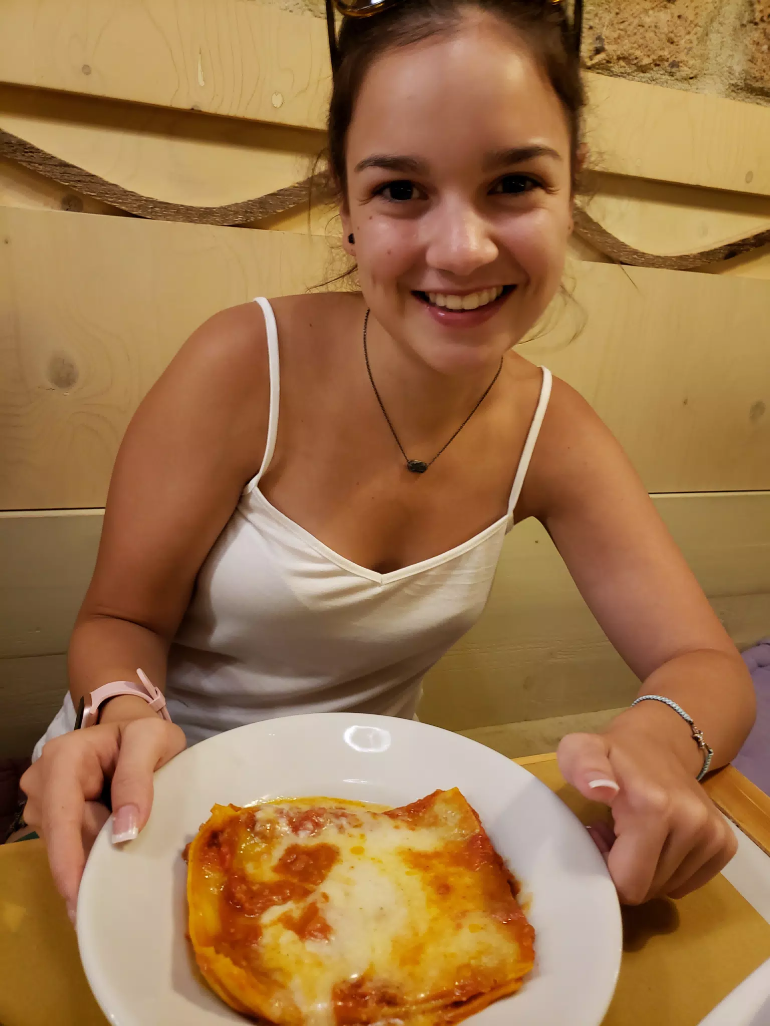 Emily Getting Dinner in Orvieto, Italy
