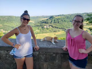 Emily, Madeline and a Cat in Italy