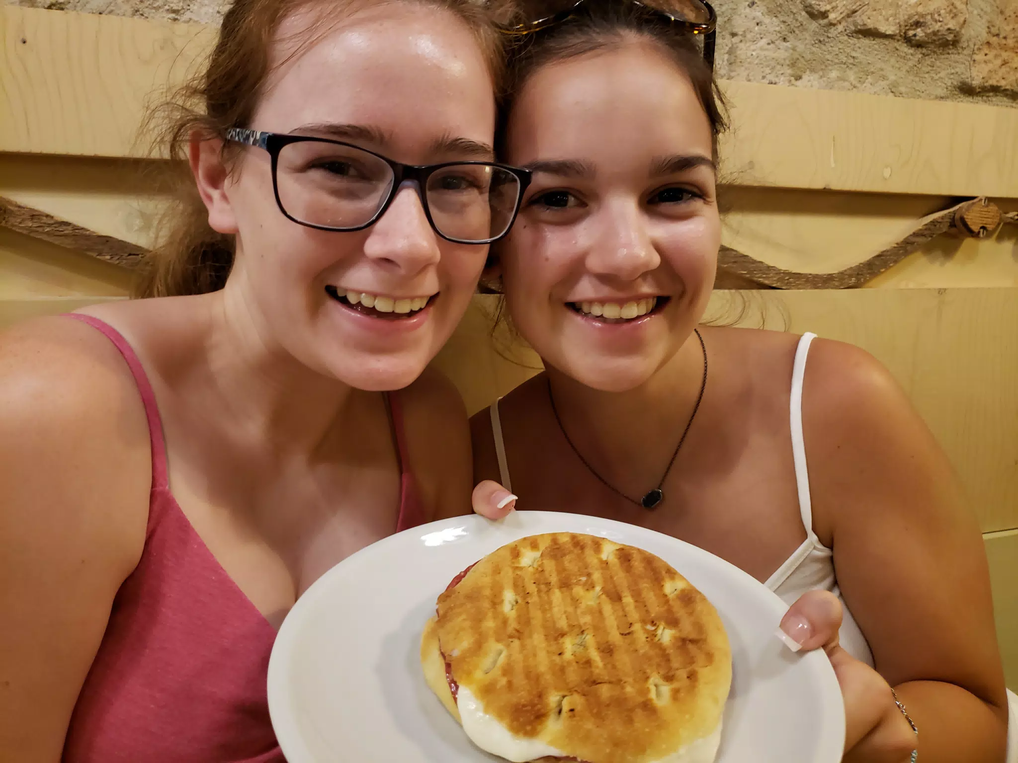 Madeline & Emily Sharing a Panino