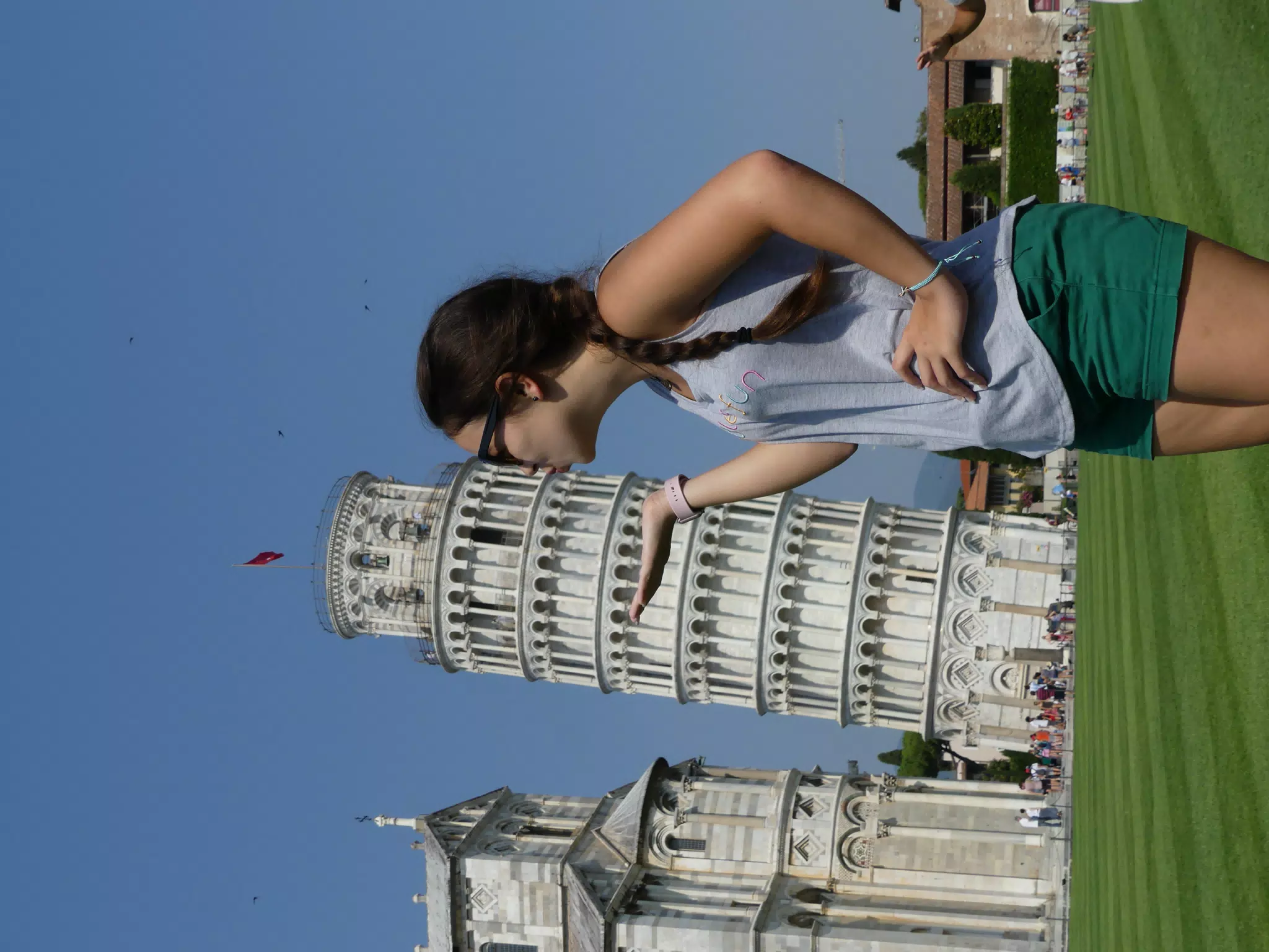 Emily Kissing the Leaning Tower of Pisa