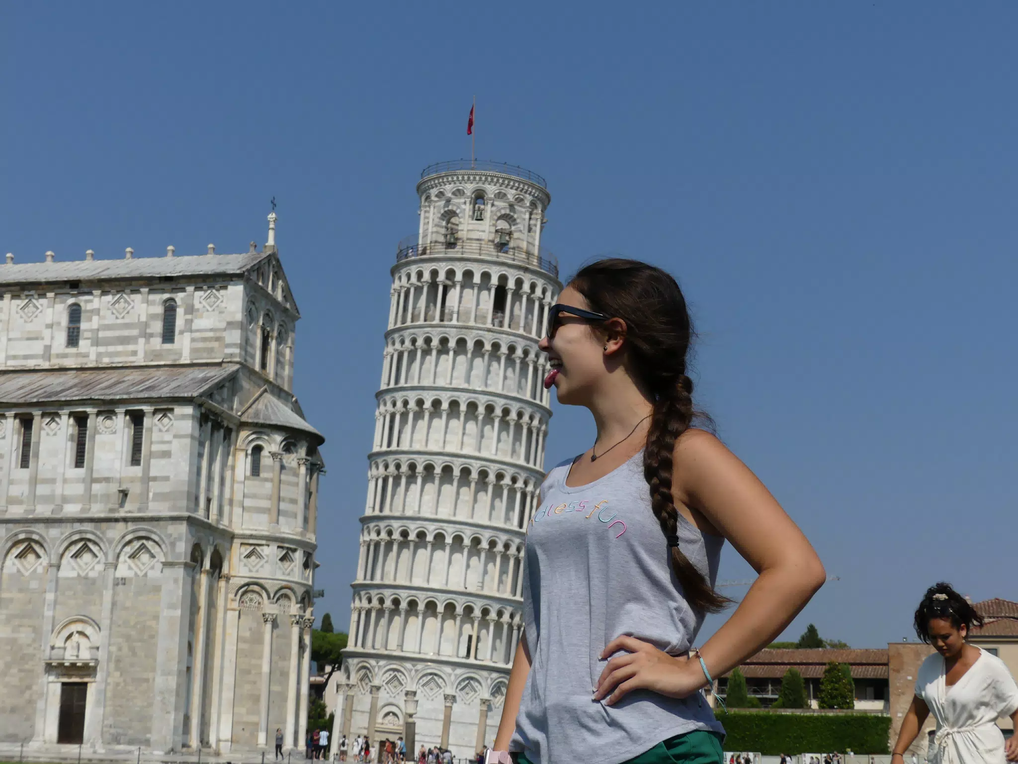 Emily Trying to Lick the Leaning Tower of Pisa
