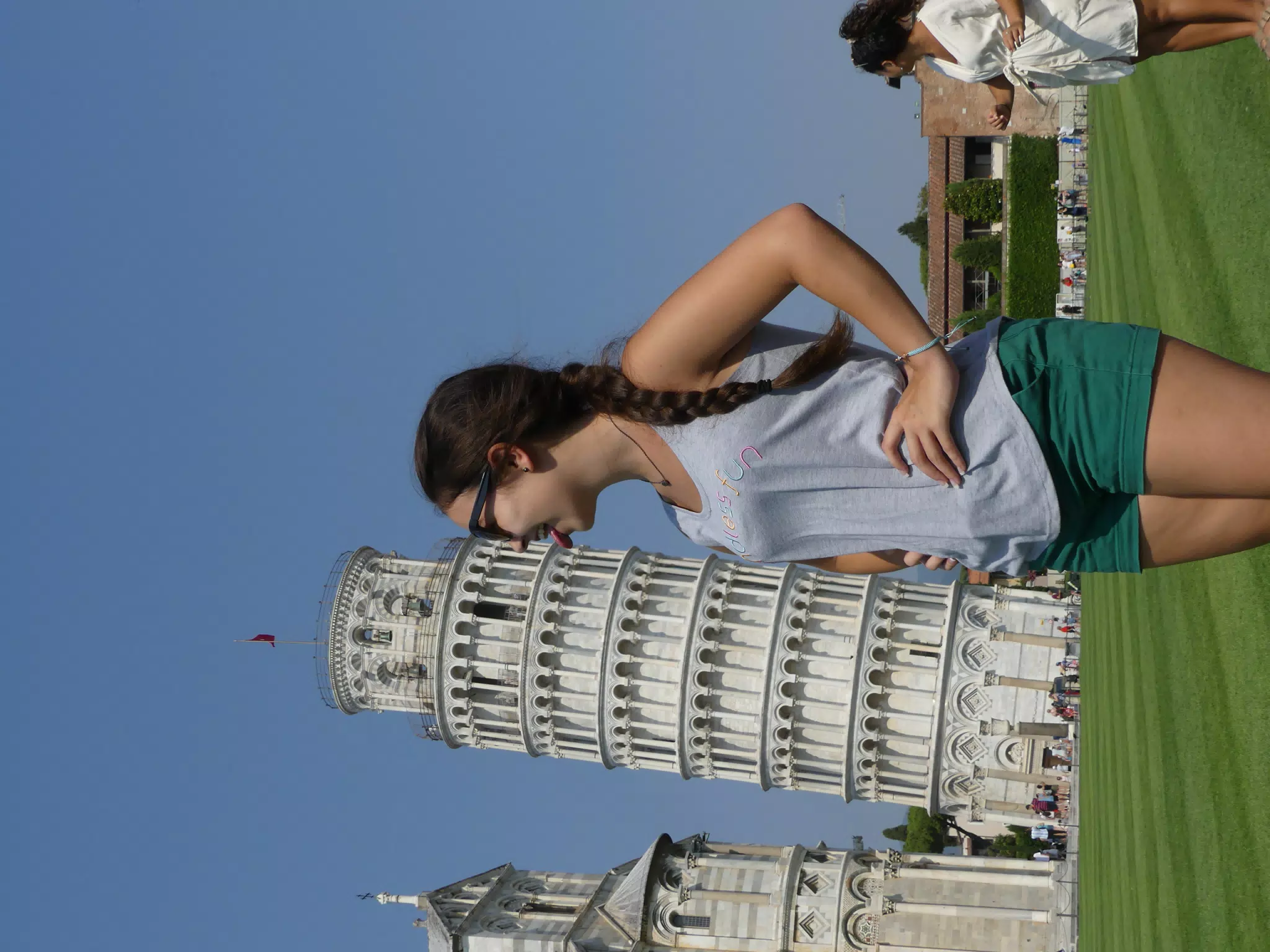Teen Girl Licking Leaning Tower of Pisa