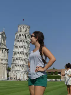 Teen Girl Licking Leaning Tower of Pisa