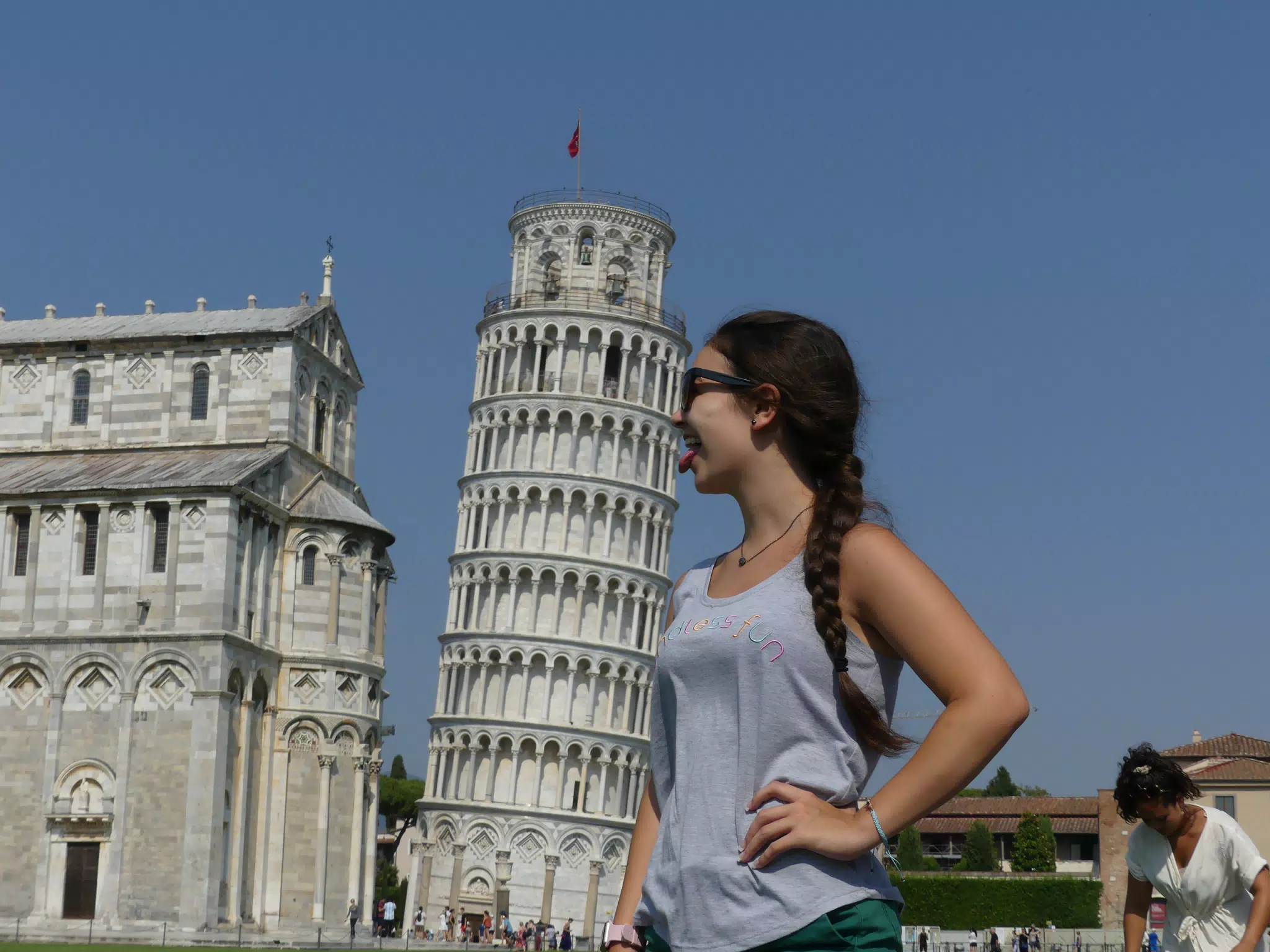 Emily Licking the Leaning Tower of Pisa