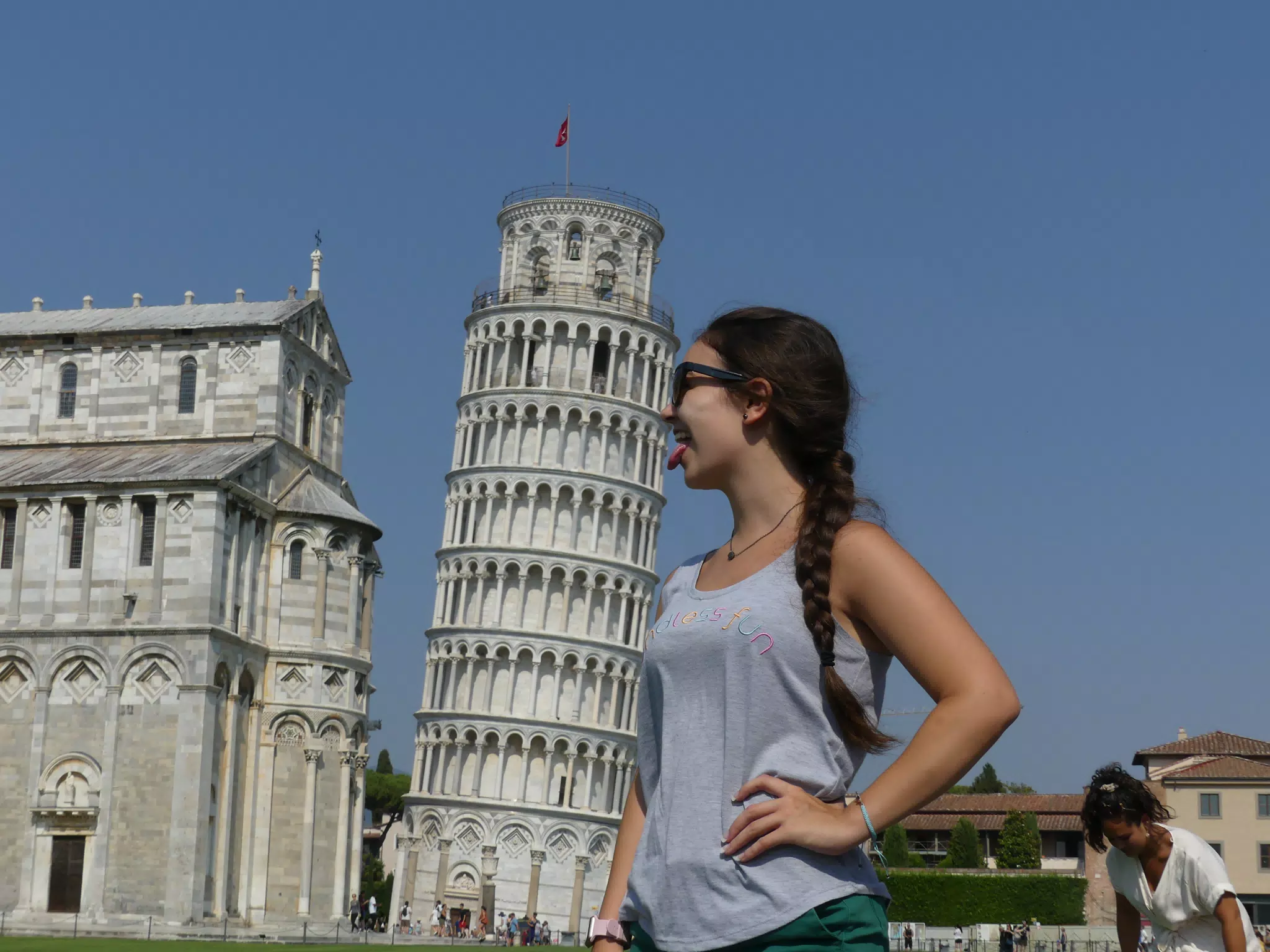 Girl Licking the Leaning Tower of Pisa