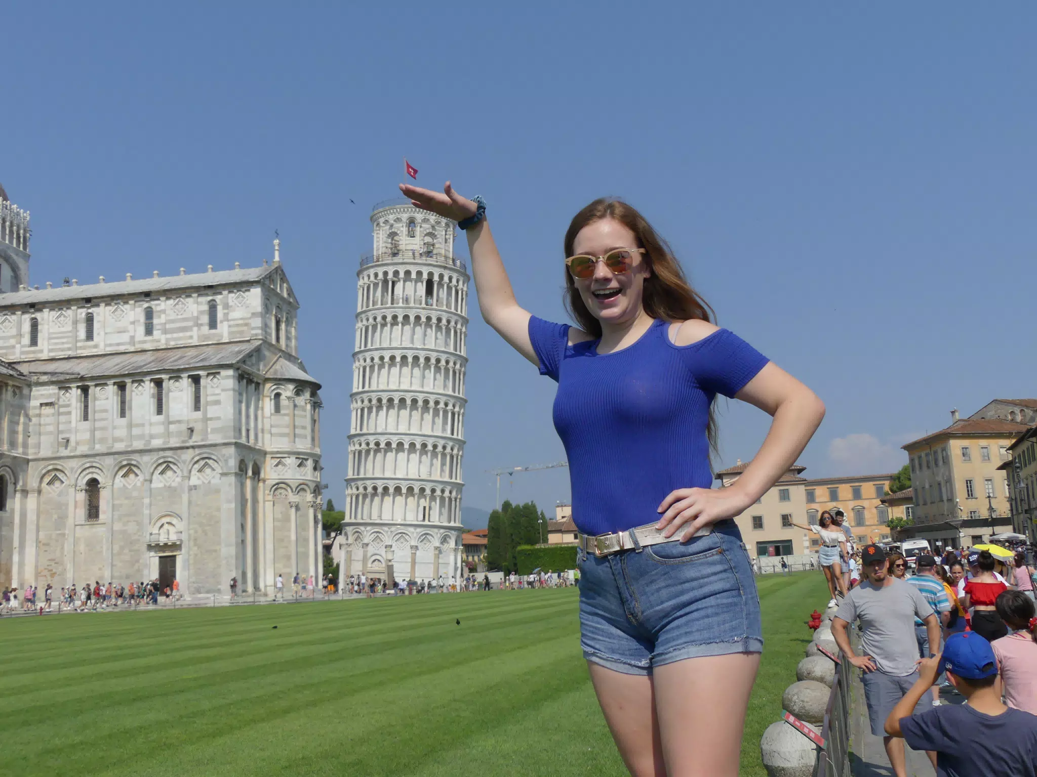 Madeline at the Leaning Tower of Pisa