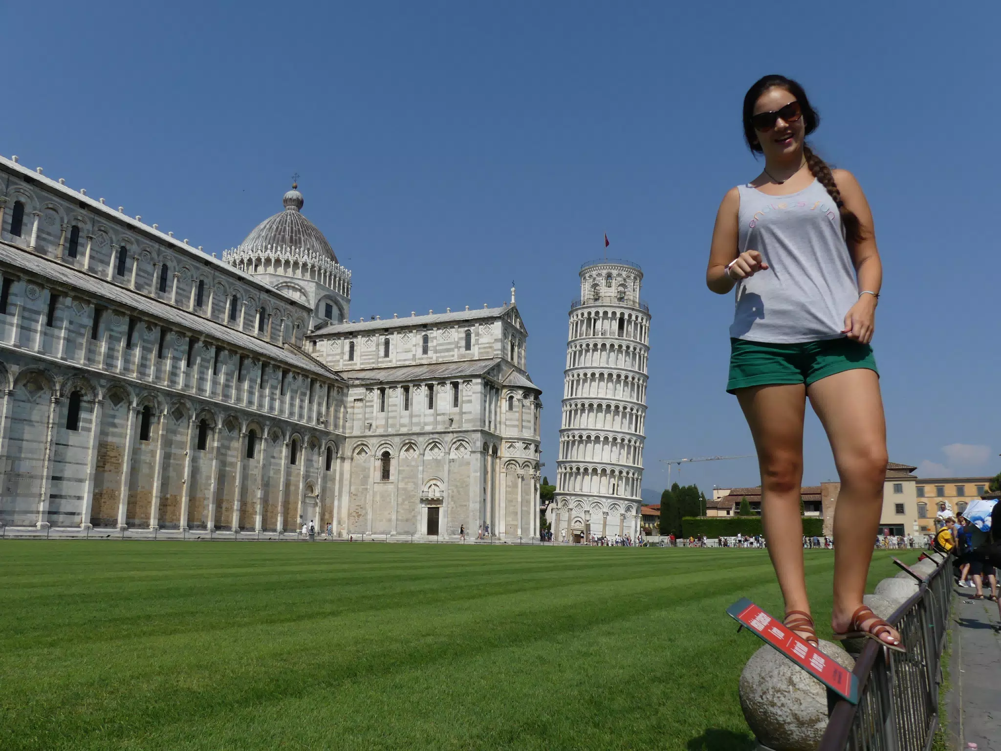 Girl on Fence in Pisa