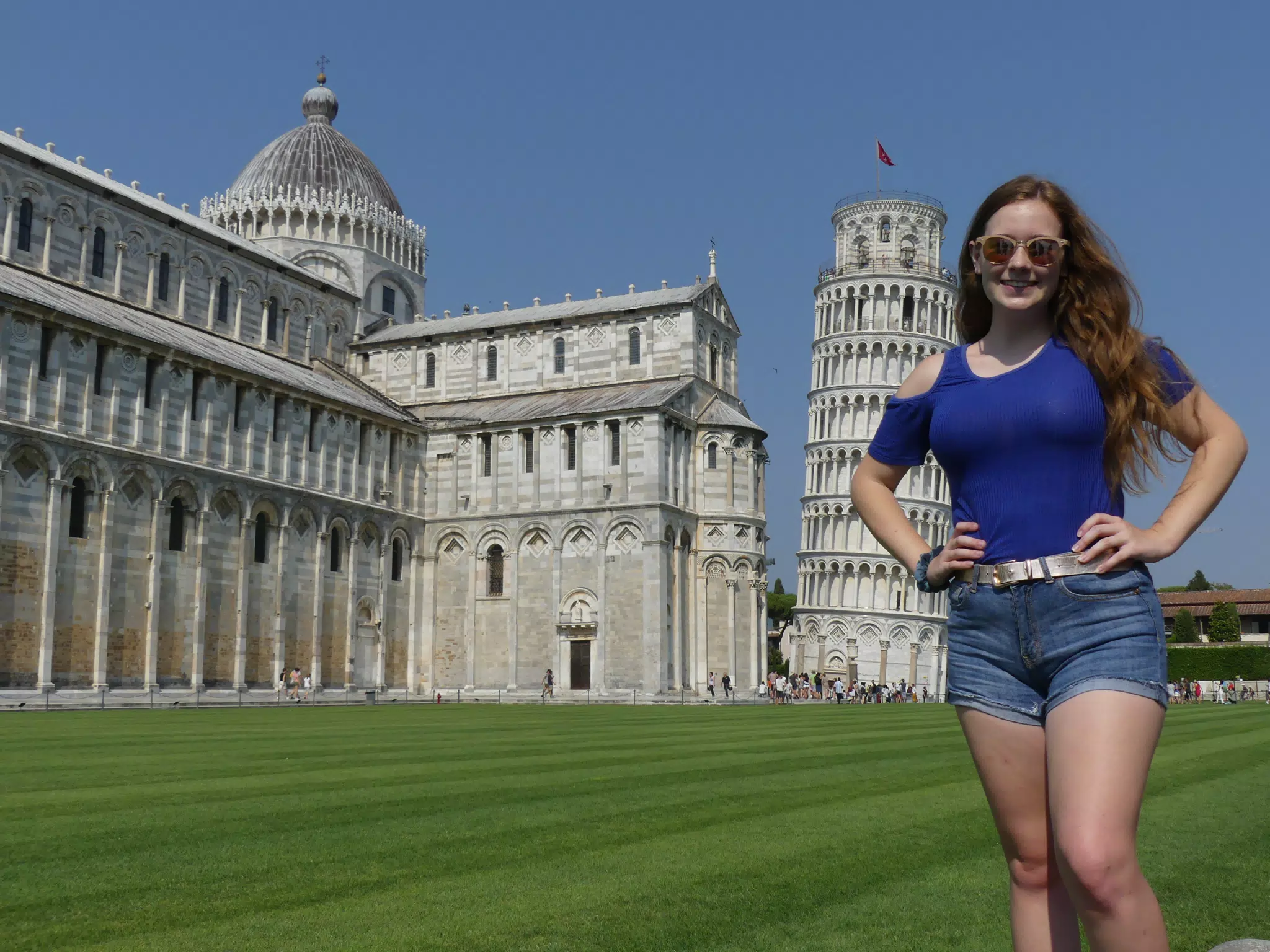 Madeline at the Leaning Tower of Pisa