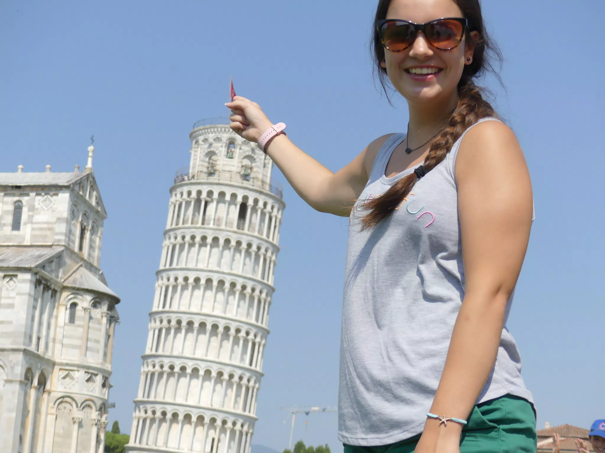 Emily with the Leaning Tower of Pisa