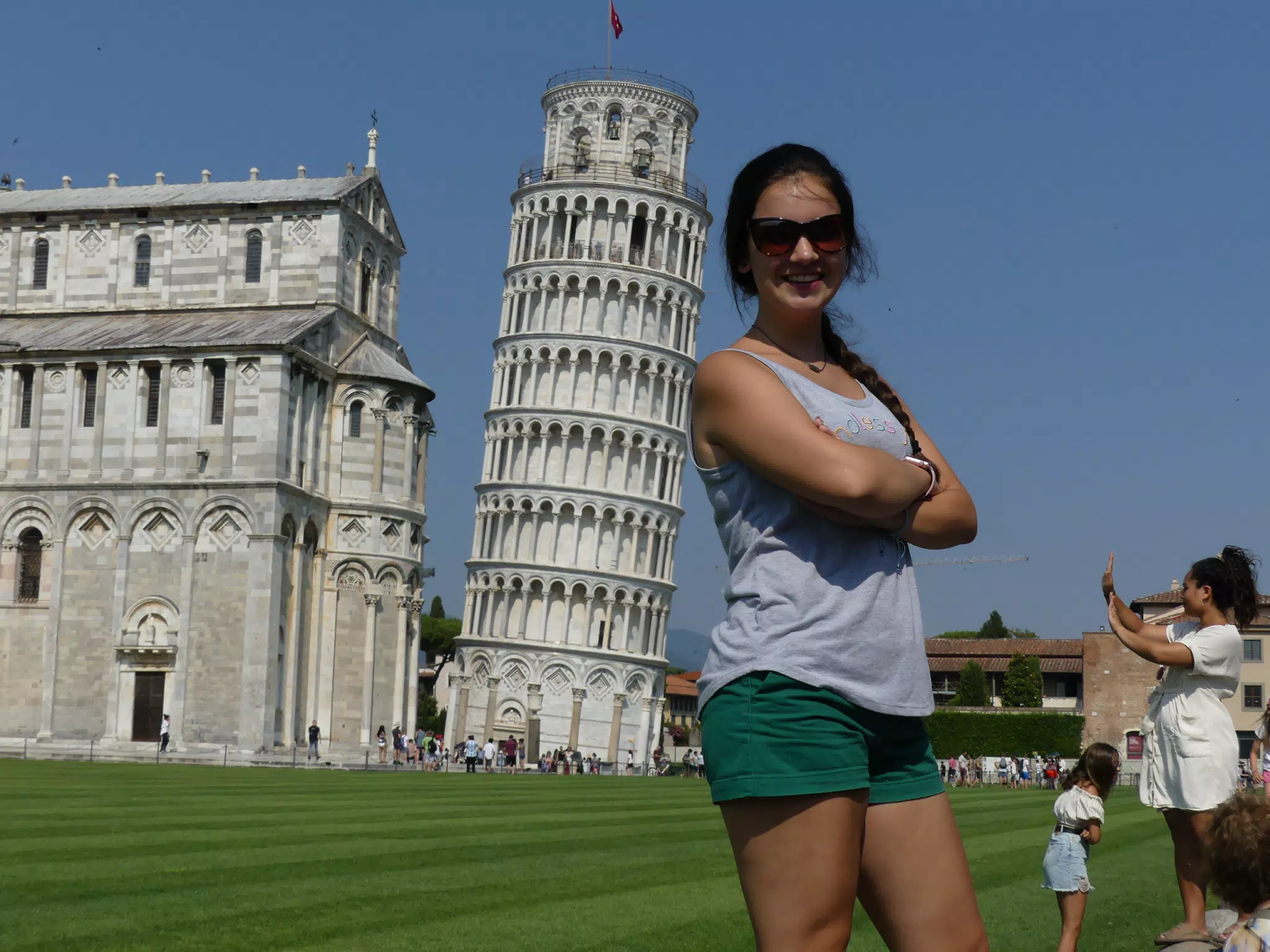 Emily in Front of the Leaning Tower of Pisa