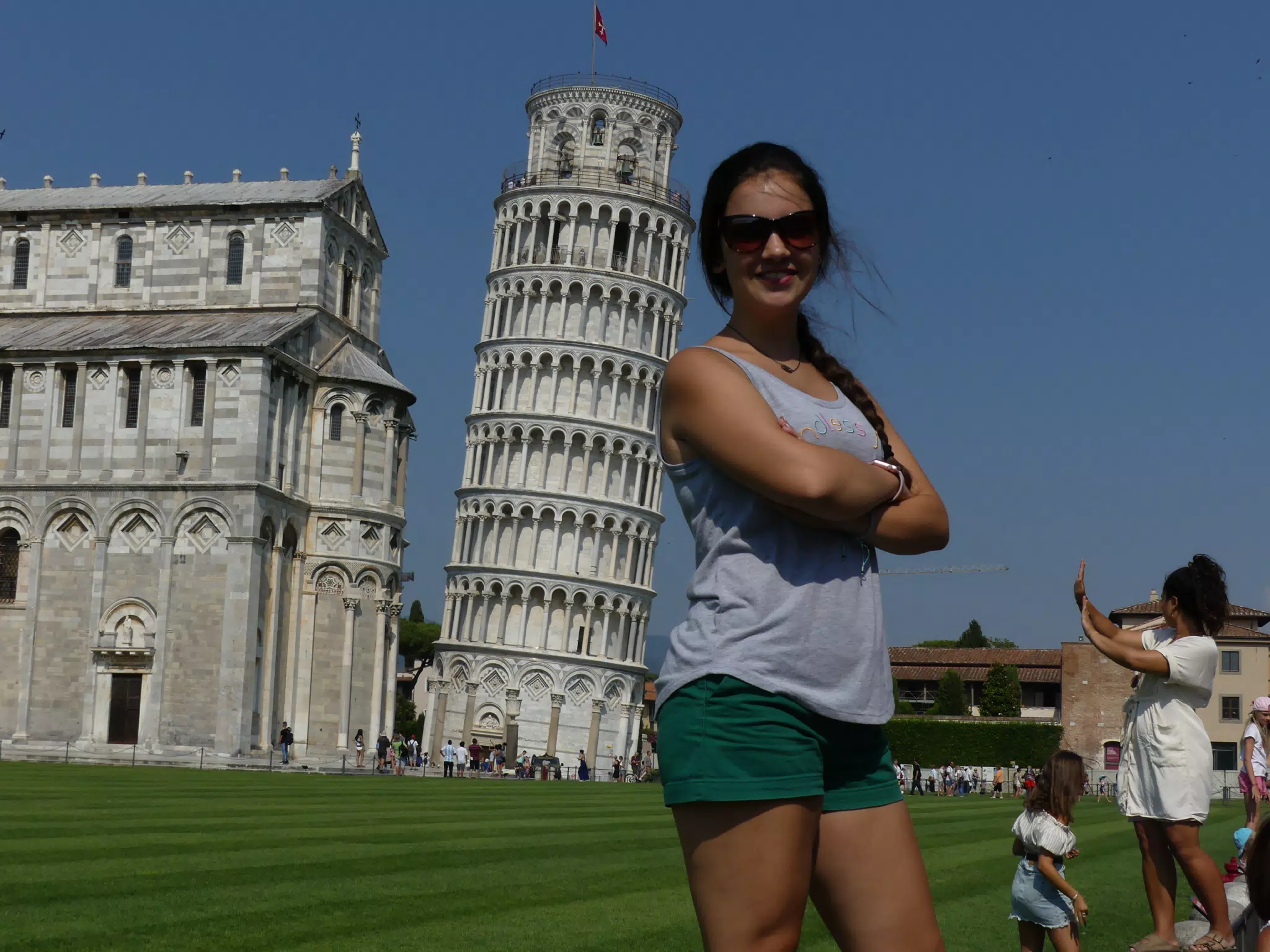 Brunette Teen at Leaning Tower of Pisa