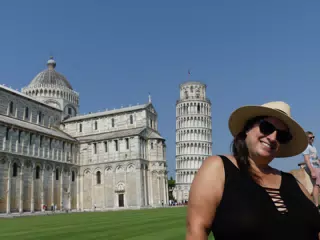 Dominica at the Leaning Tower of Pisa