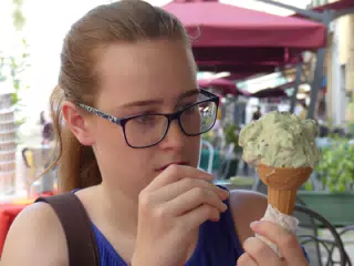 Madeline Eating Gelato