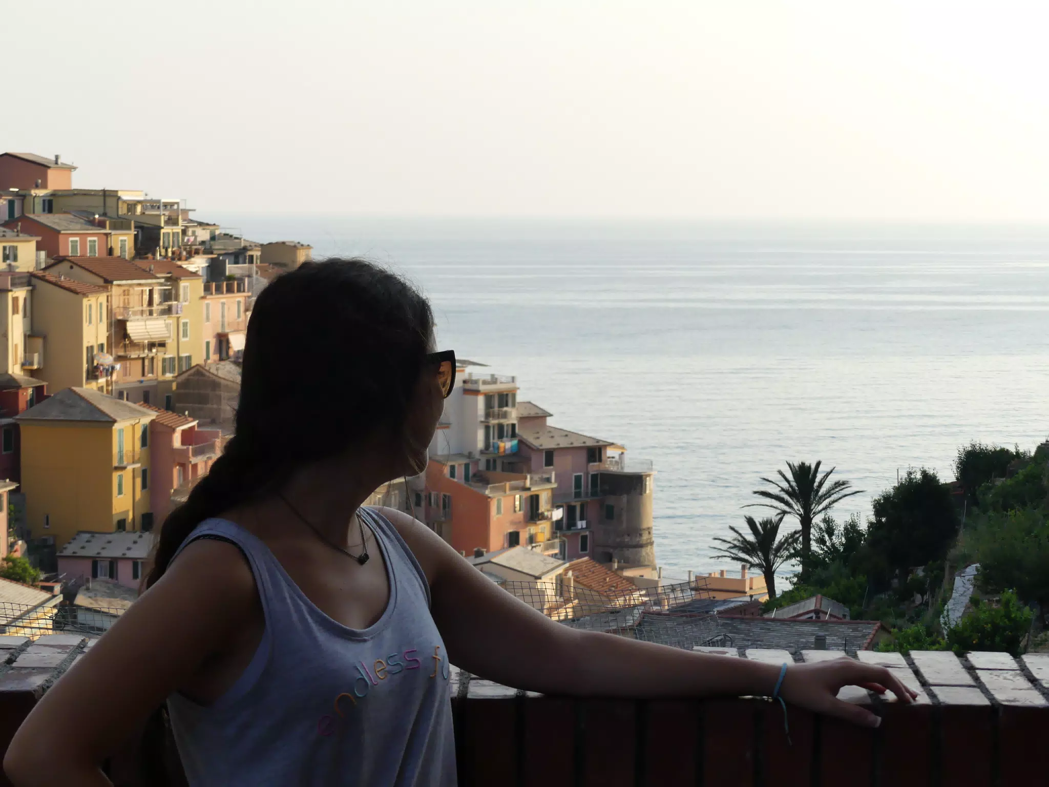 Girl Looking Out to Sea in Italy