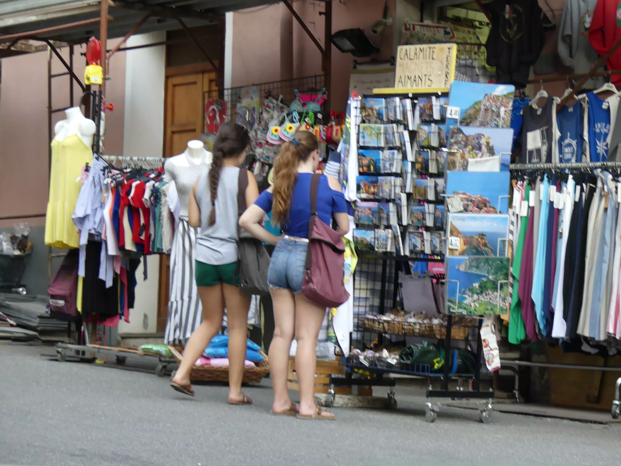 The Girls Shopping for Souvenirs in the Cinque Terre