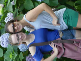 Grice Girls by Lavender Flowers