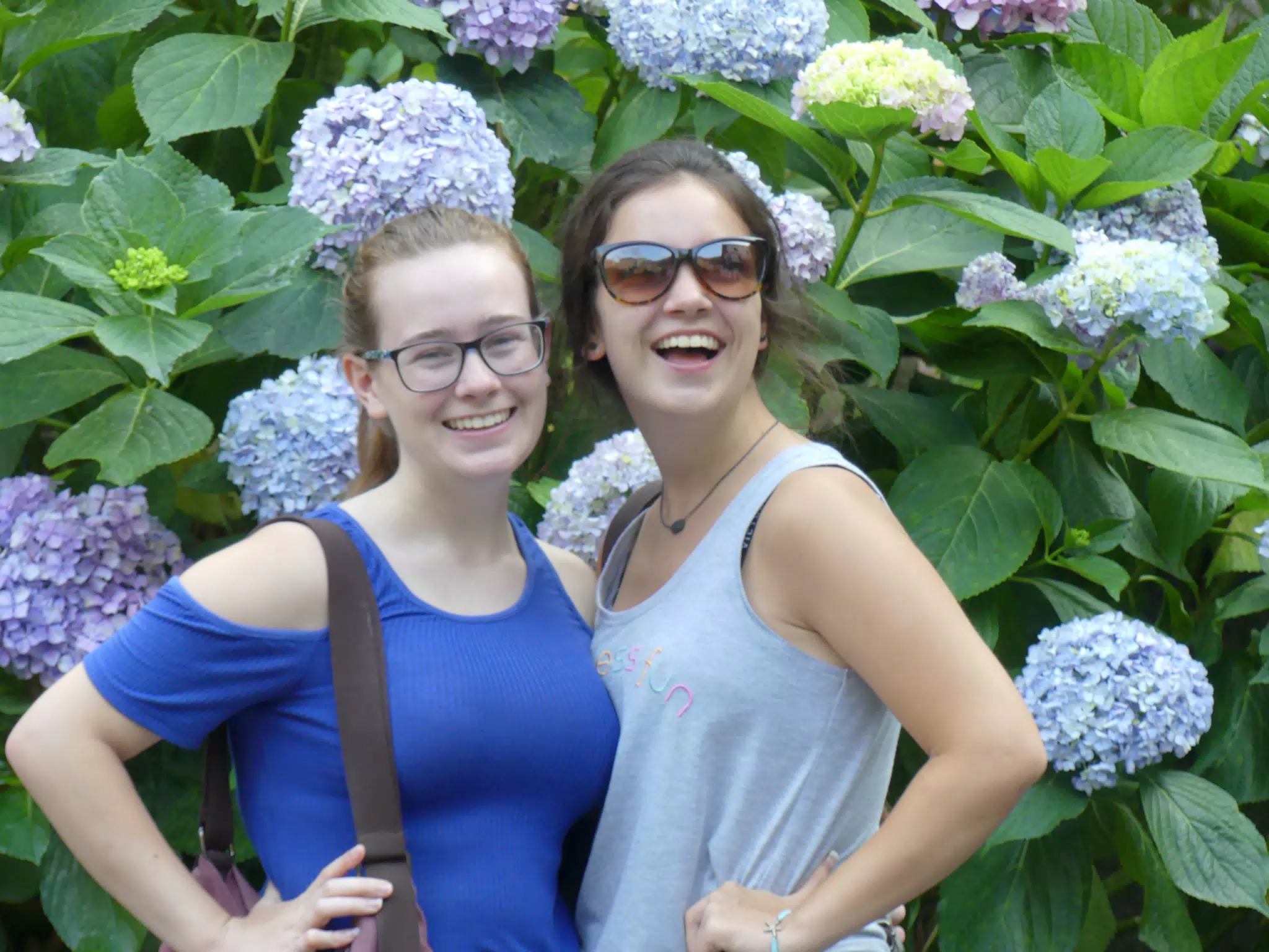 Madeline & Emily by Flowers in Manarola, Italy