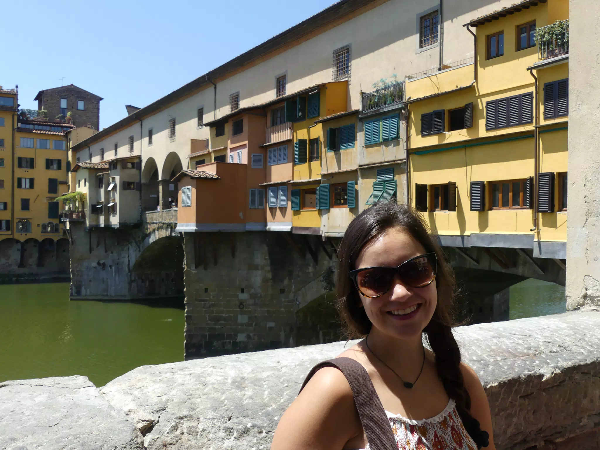 Emily at Famous Florentine Bridge