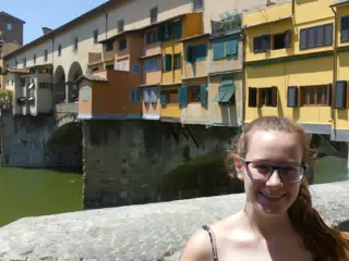 Madeline at Bridge in Florence