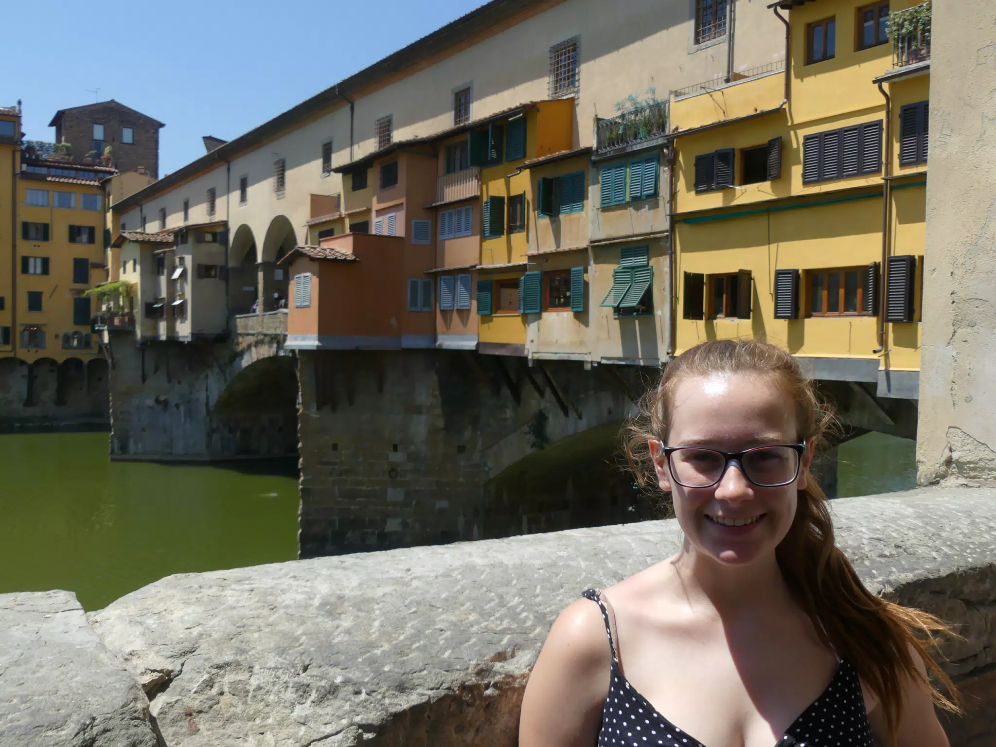 Madeline at Famous Florentine Bridge
