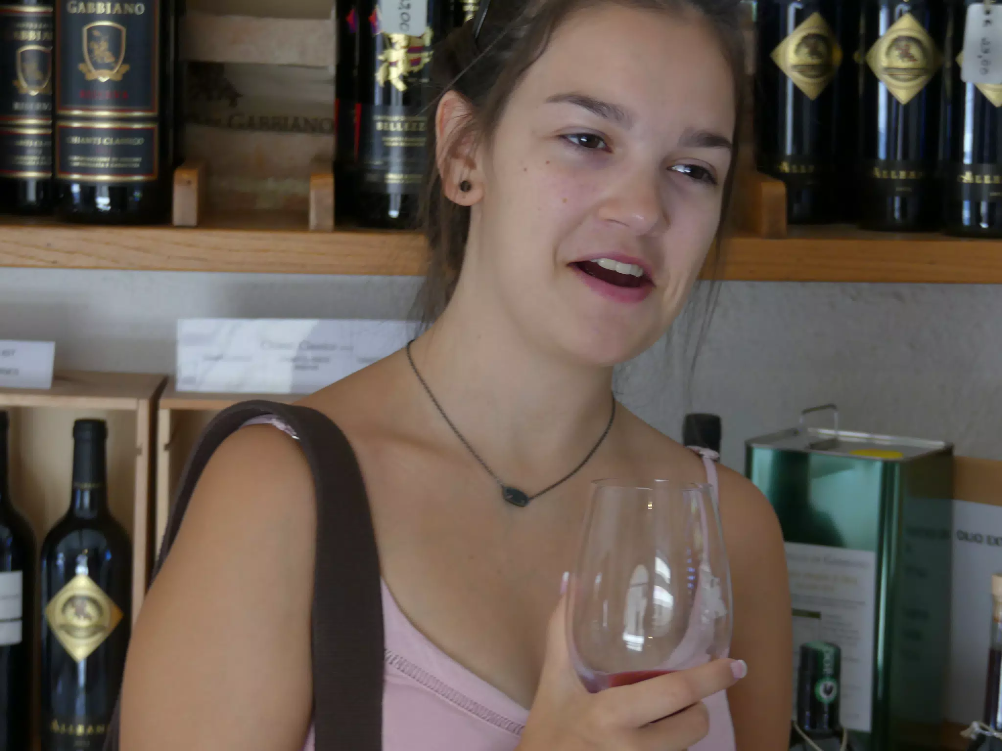 Emily Tasting Some Wine