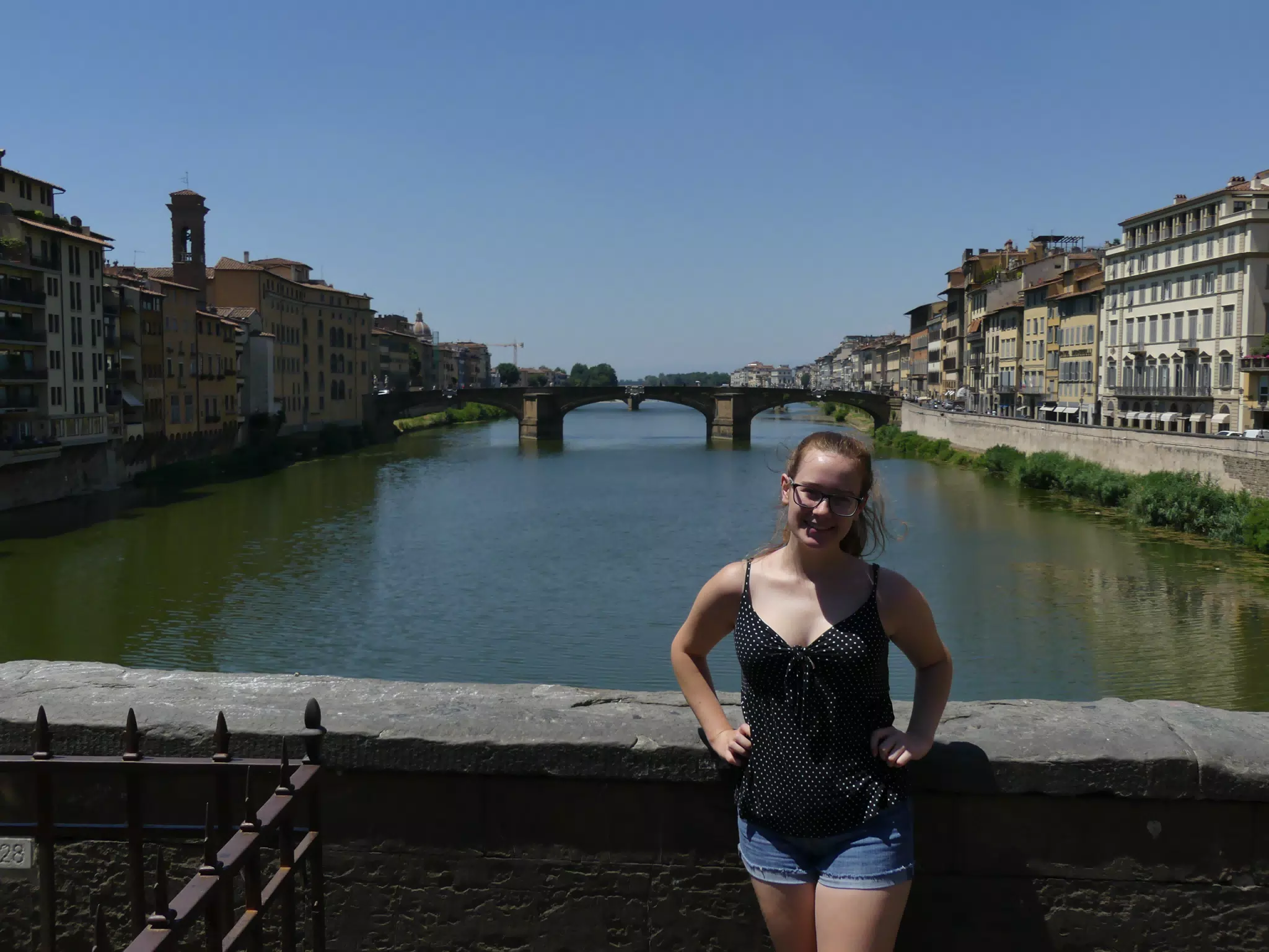 Madeline on Bridge in Italy