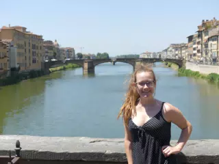 Madeline on Bridge in Florence