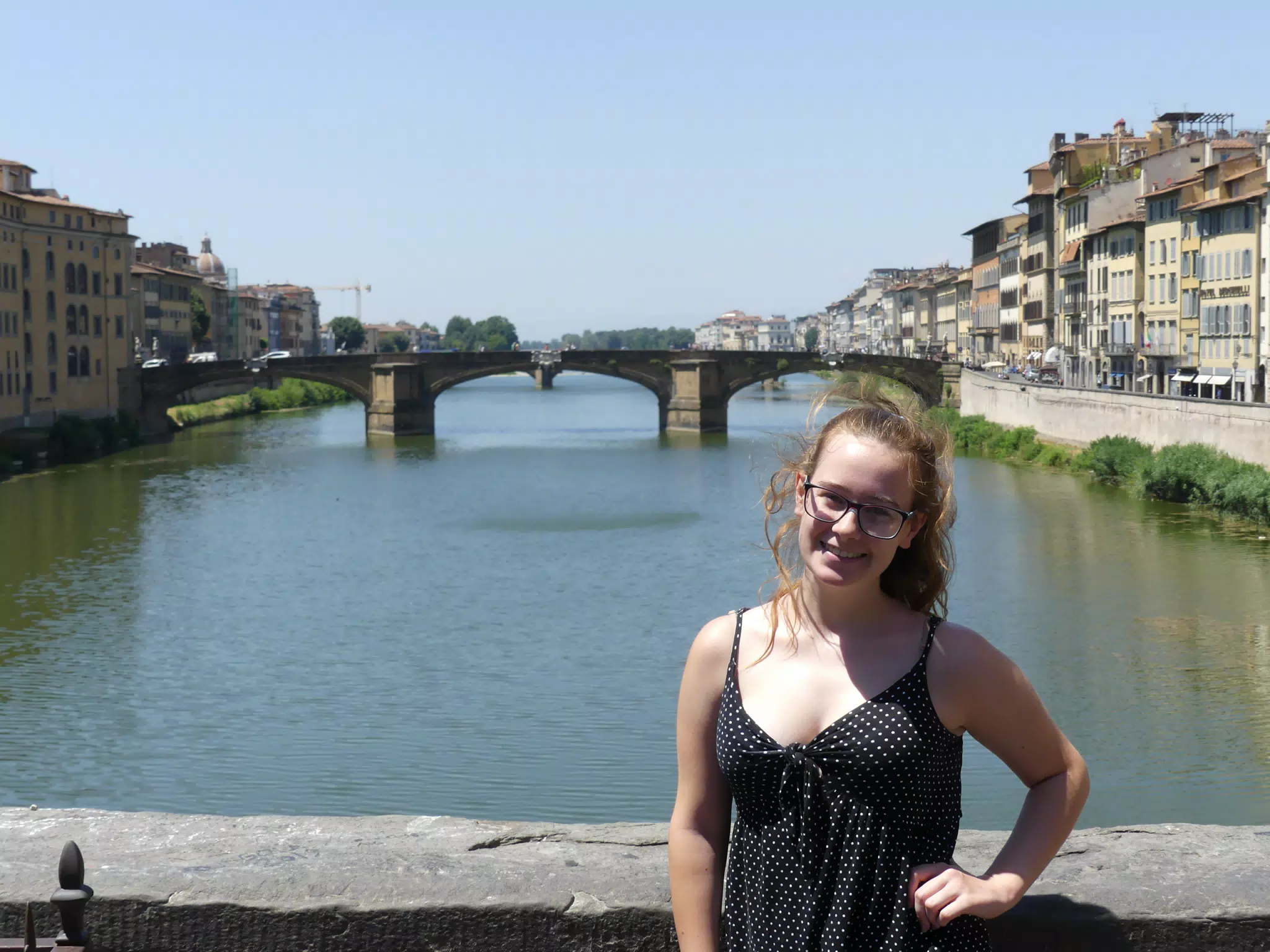 Madeline on Bridge in Florence