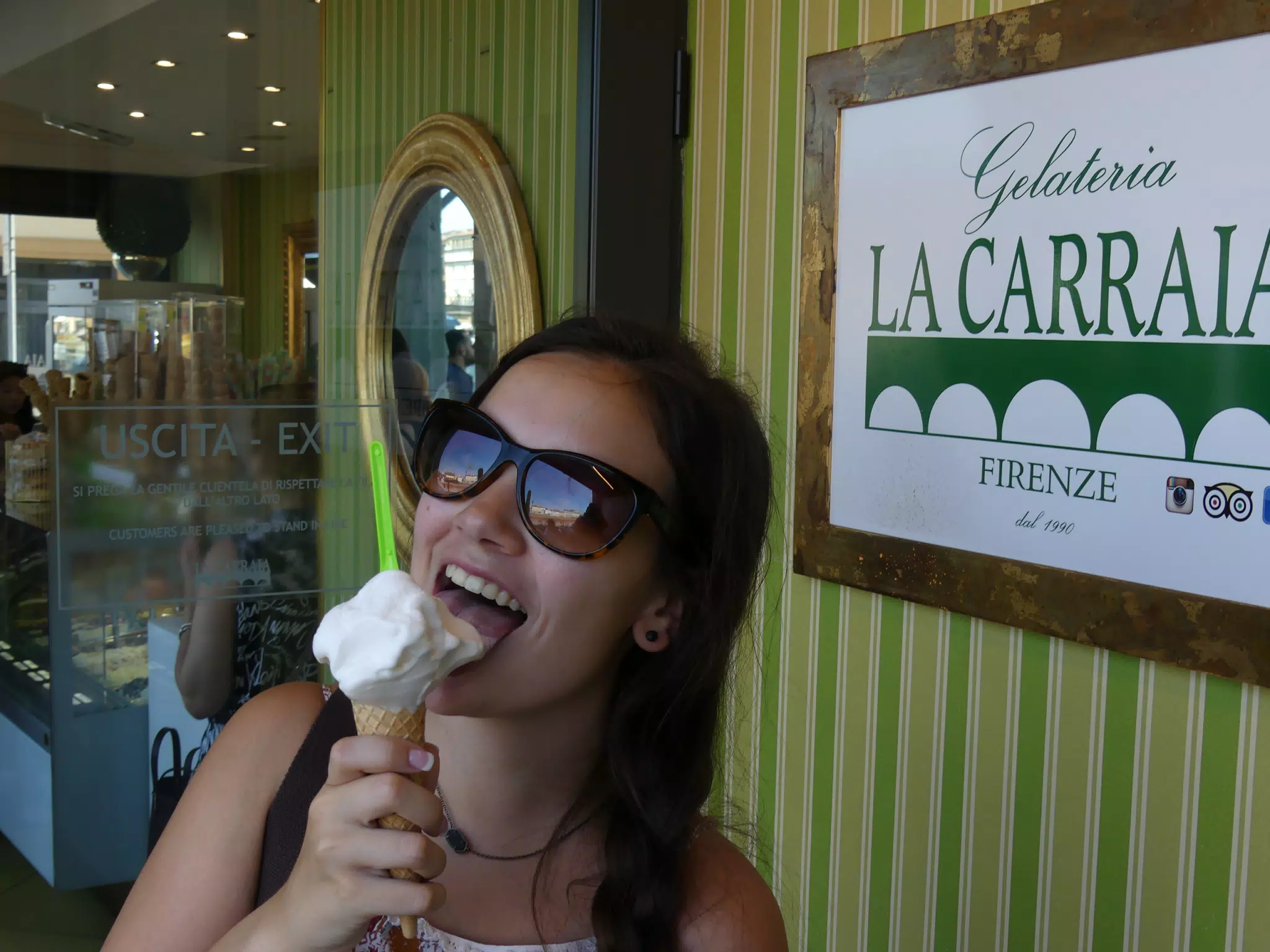 Emily with Gelato in Firenze