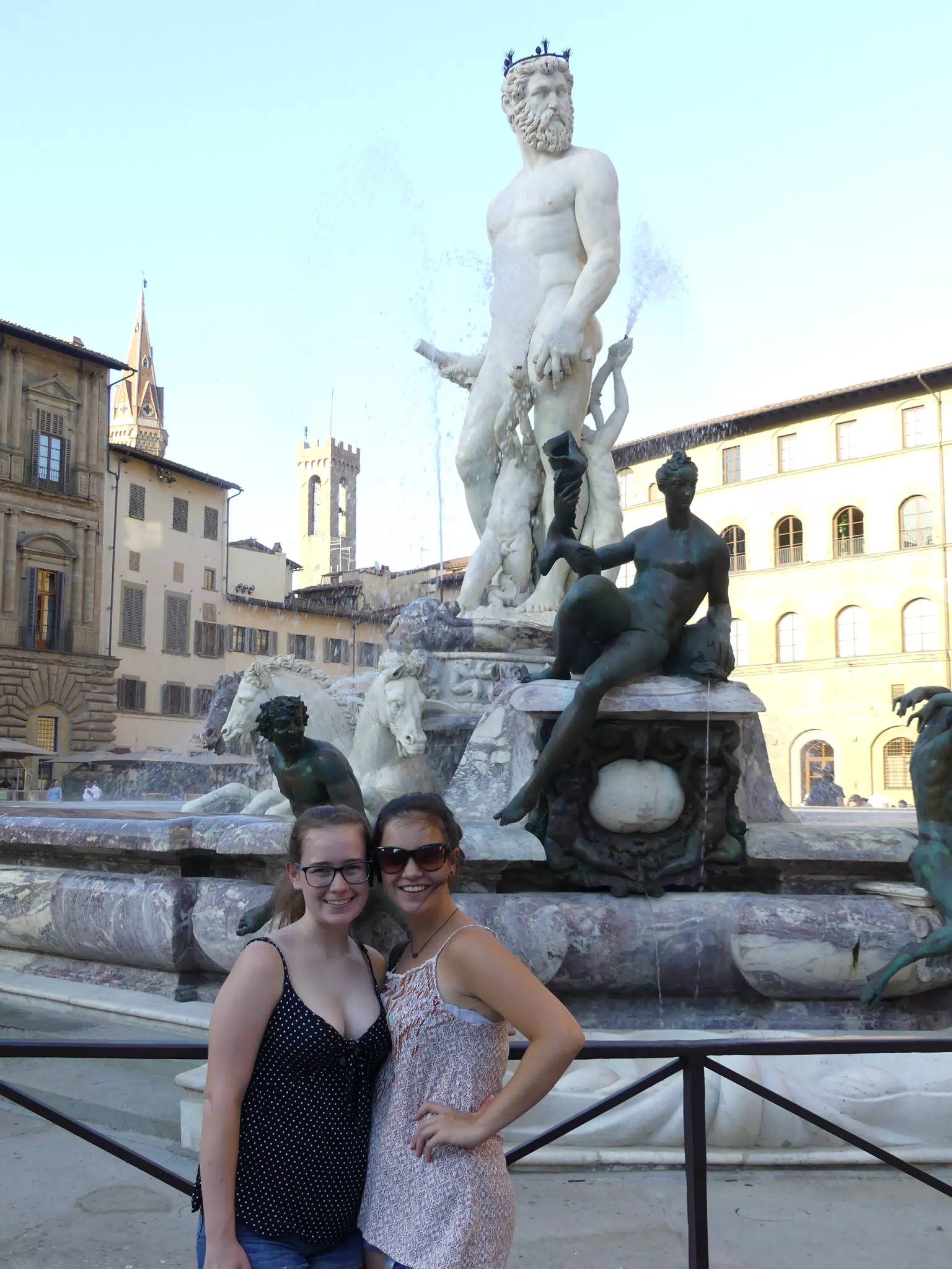 Madeline and Emily at Fountain in Italy