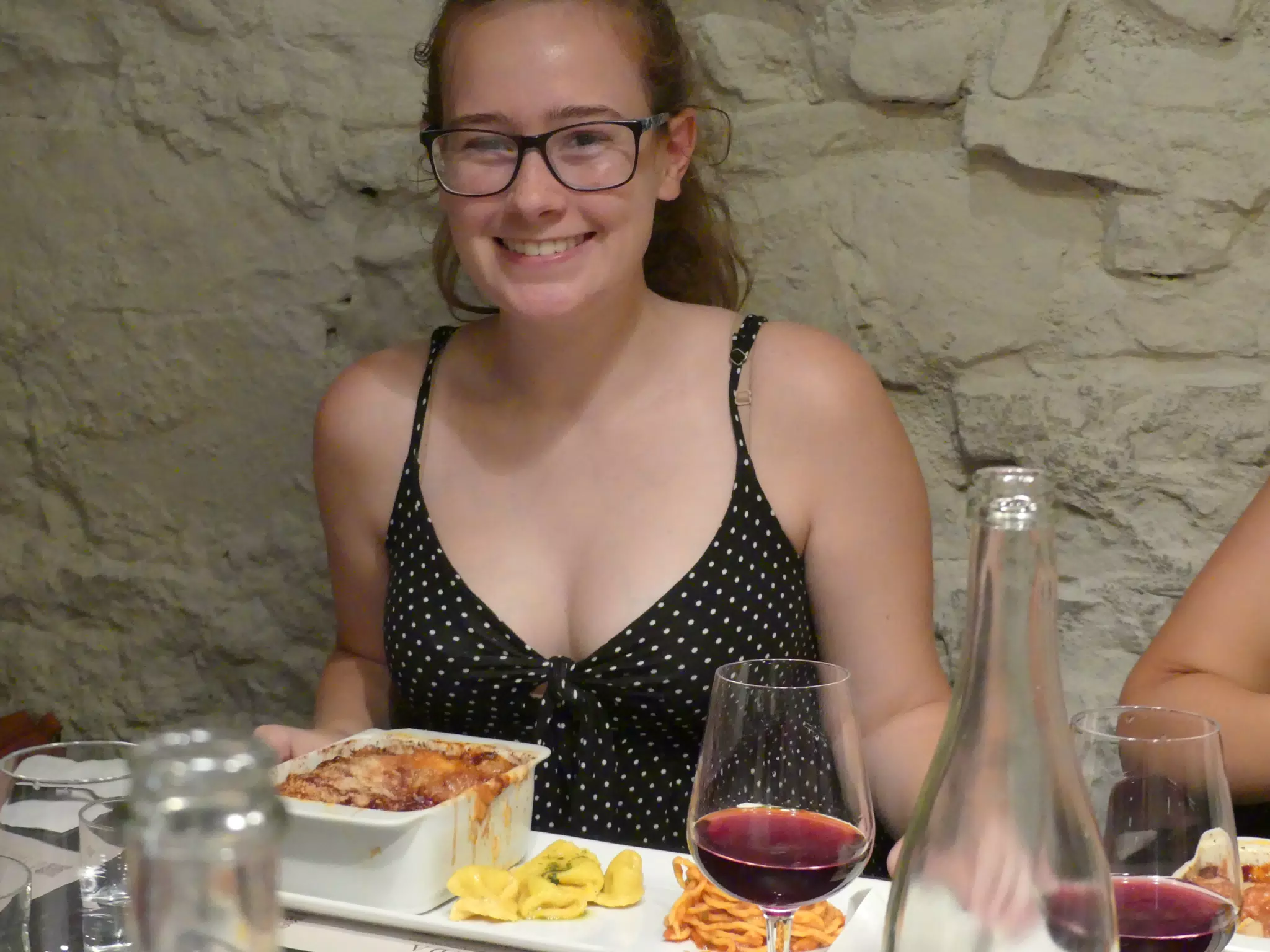 Madeline with Her Own Hand Made Lasagna