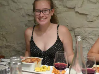 Madeline with Her Own Hand Made Lasagna
