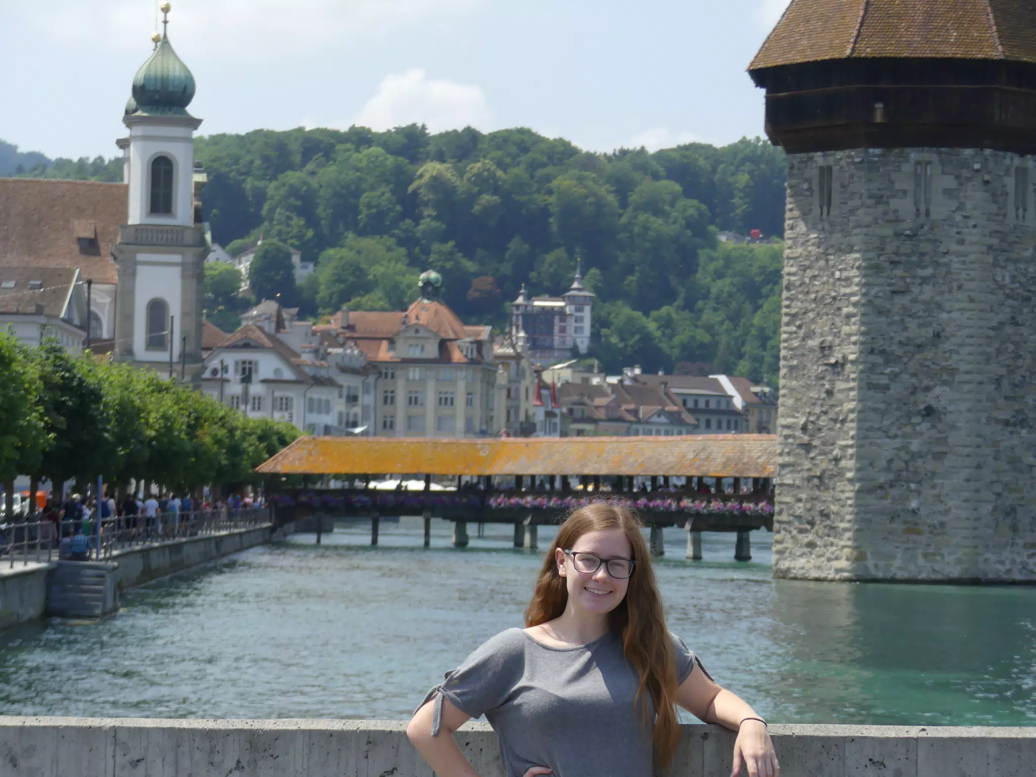 Teen Girl on Bridge in Lucerne