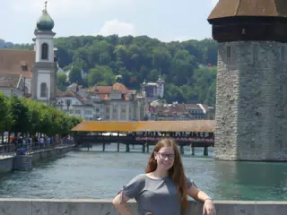Teen Girl on Bridge in Lucerne