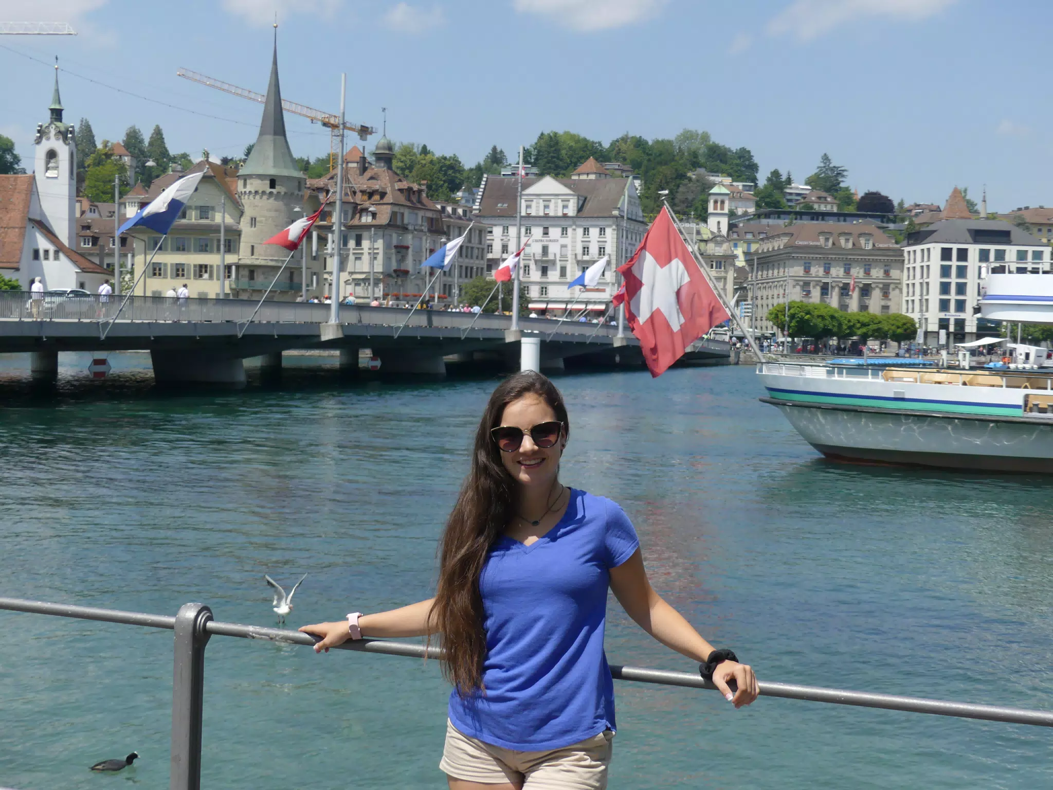 Emily on Bridge in Lucerne