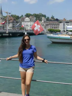 Emily on Bridge in Switzerland