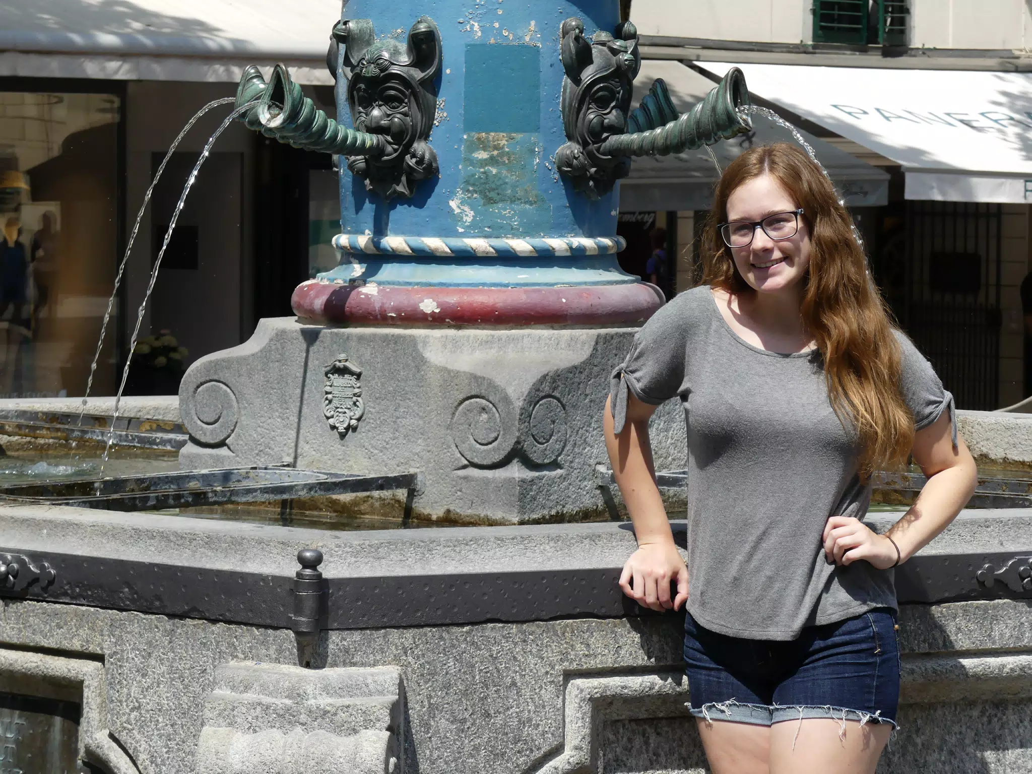 Madeline by Fountain in Luzern