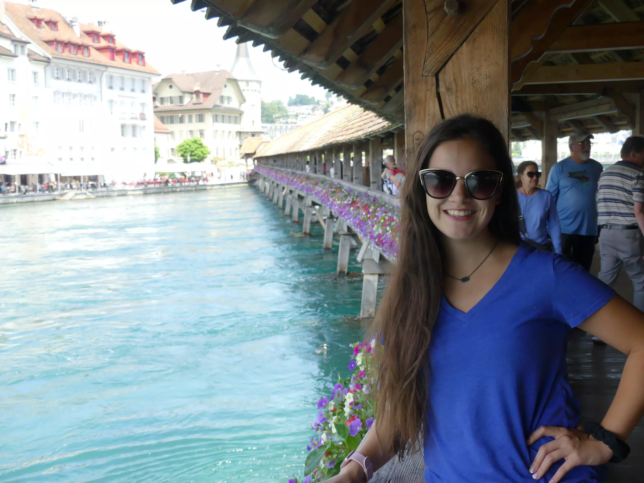 Emily Posing on Bridge in Luzern Switzerland