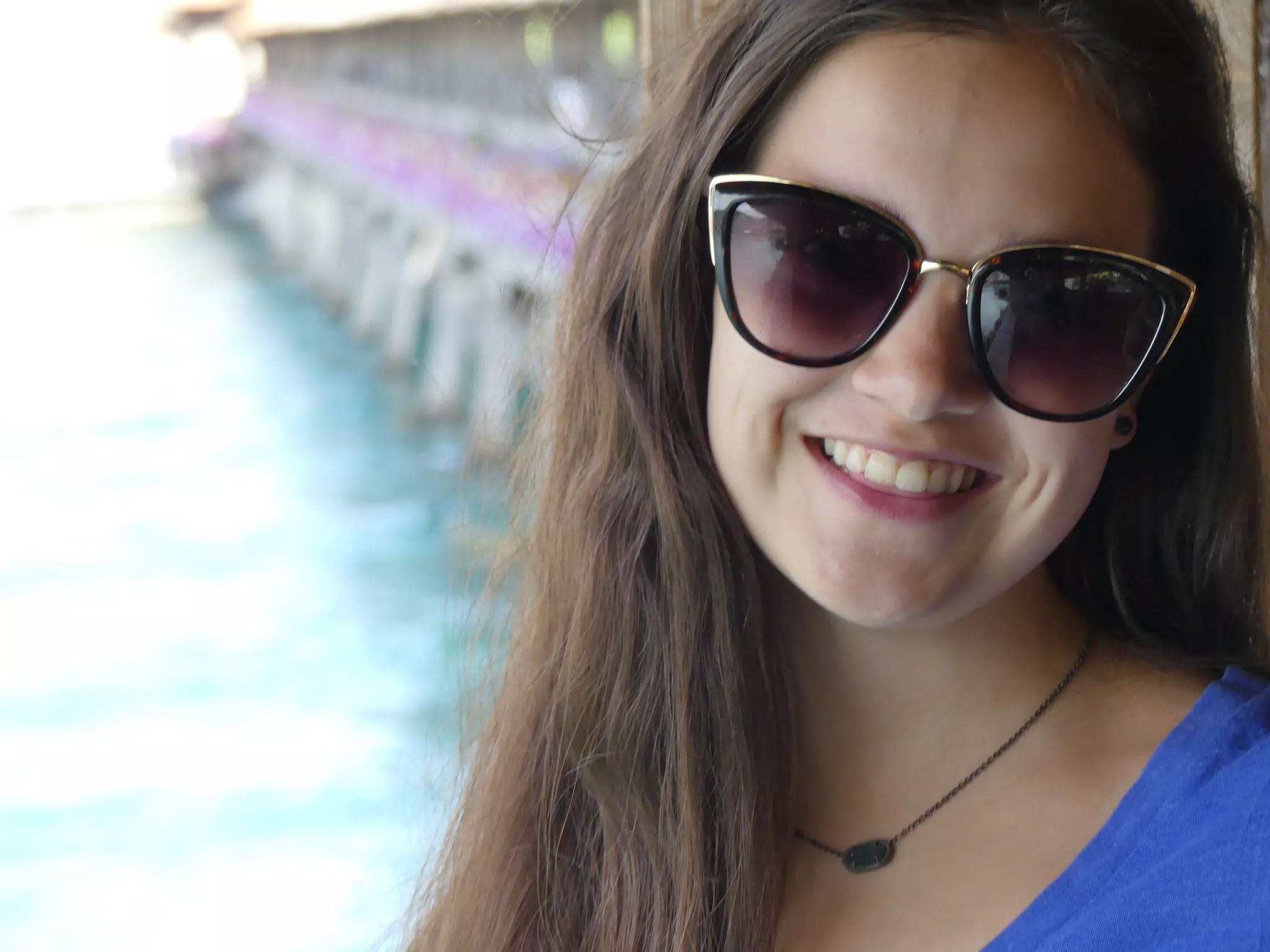 Portrait of Emily by Bridge in Luzern Switzerland
