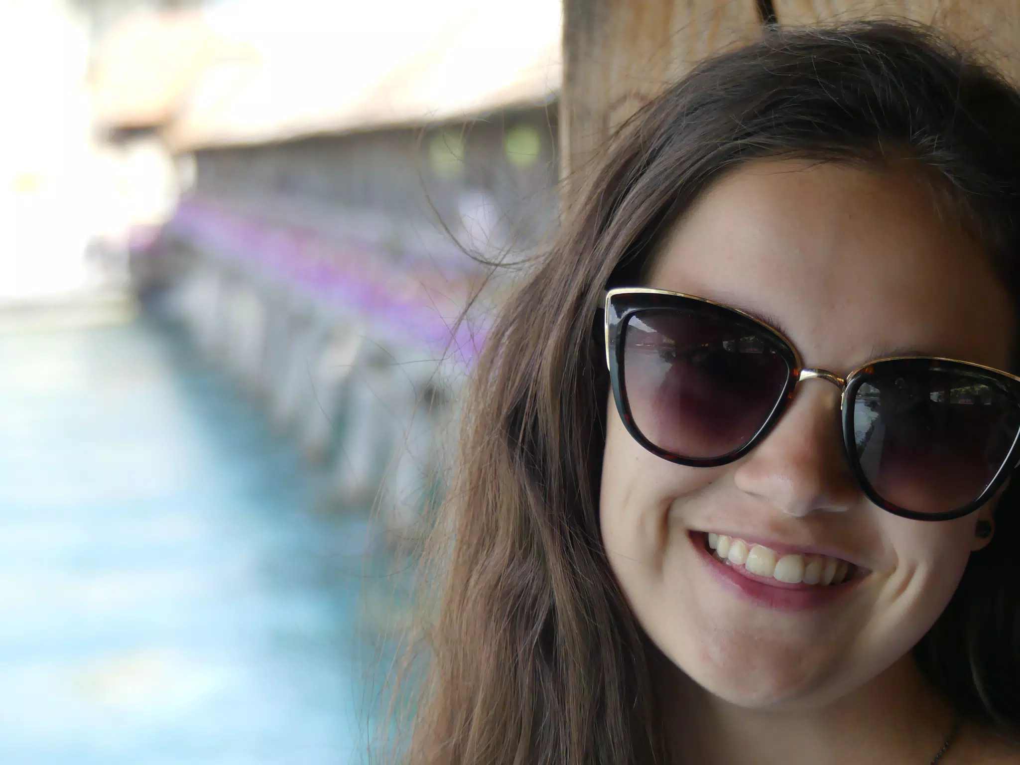Emily Modeling on Bridge in Switzerland